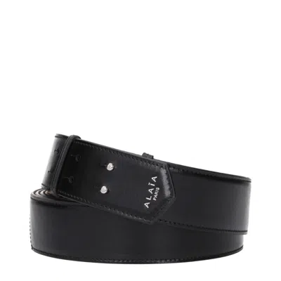 Alaïa Black Leather Regular Belts In Black
