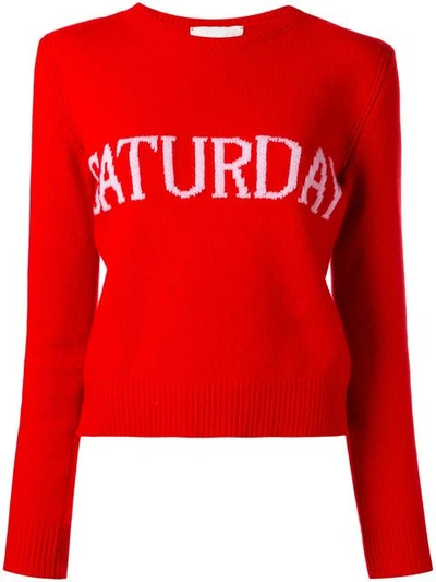 Alberta Ferretti Saturday Wool & Cashmere Knit Sweater In Red & Mauve