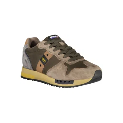 Blauer Green Leather Men Sneaker In Orange