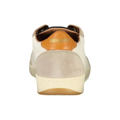 Blauer White Leather Men Sneaker In Neutral