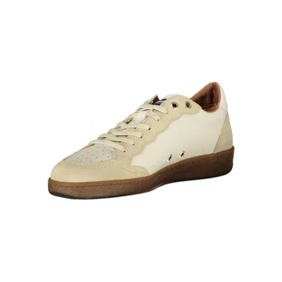 Blauer White Leather Men Sneaker In Burgundy