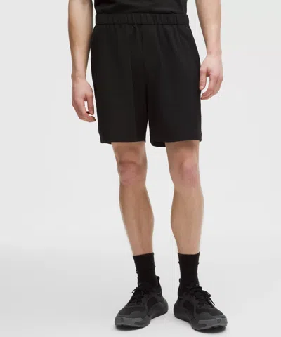 Lululemon Abc Textured Wovenair Pull-on Short 7" In Black
