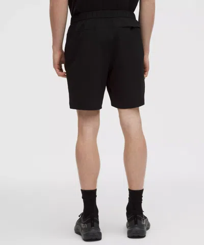 Lululemon Abc Textured Wovenair Pull-on Short 7" In Black