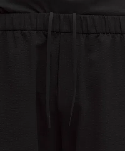 Lululemon Abc Textured Wovenair Pull-on Short 7" In Black