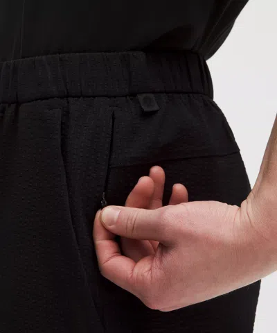 Lululemon Abc Textured Wovenair Pull-on Short 7" In Black