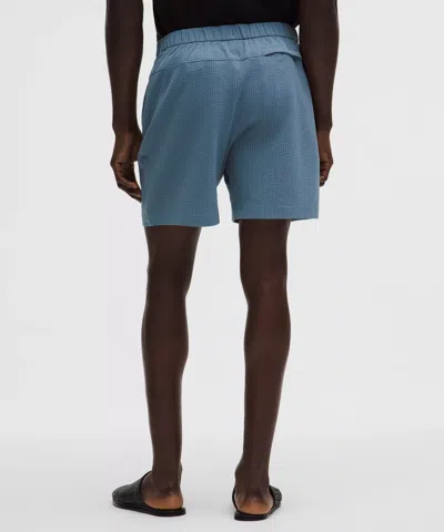 Lululemon Abc Textured Wovenair Pull-on Short 7" In Blue