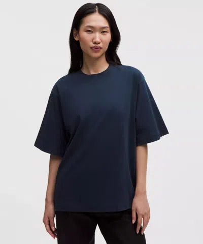 Lululemon Heavyweight Cotton Oversized T-shirt In True Navy In Blue