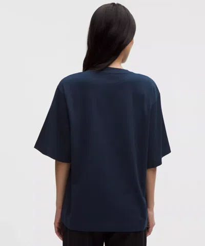 Lululemon Heavyweight Cotton Oversized T-shirt In True Navy In Blue