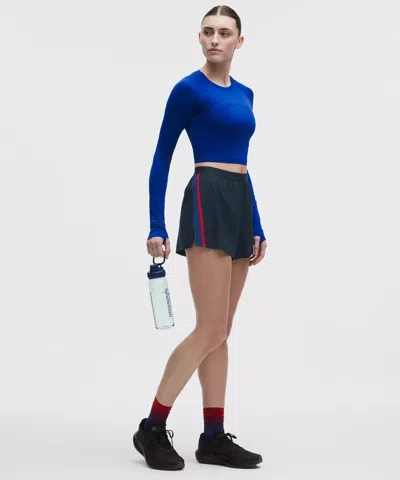 Lululemon High-rise Split Short 3" In Blue