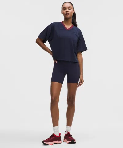 Lululemon Jersey Training V-neck T-shirt In Blue