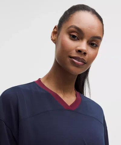 Lululemon Jersey Training V-neck T-shirt In Blue