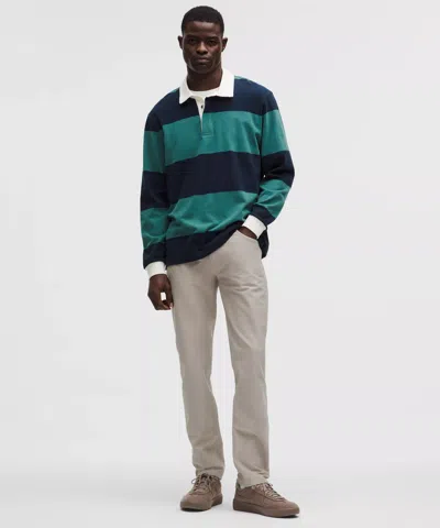 Lululemon Mens True Navy Deep Marina Long-sleeve Cotton Rugby Shirt In Green