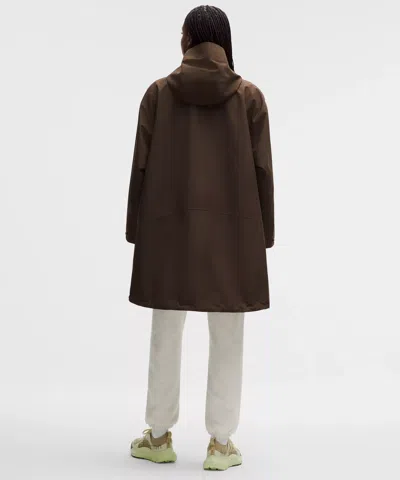 Lululemon Oversized Cocoon Rain Coat In Brown