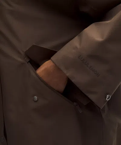 Lululemon Oversized Cocoon Rain Coat In Brown