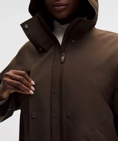 Lululemon Oversized Cocoon Rain Coat In Brown