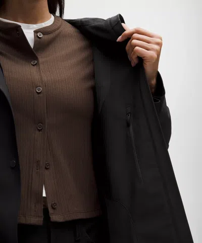 Lululemon Oversized Cocoon Rain Coat In Black