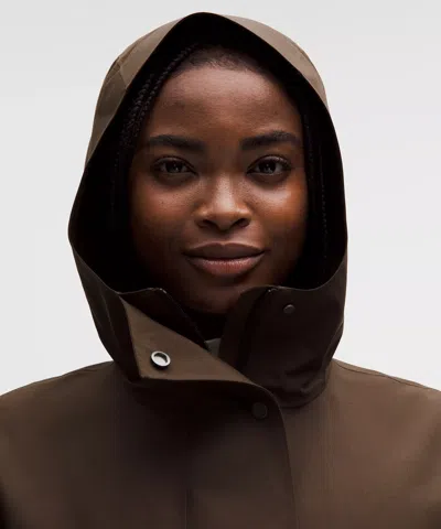 Lululemon Oversized Cocoon Rain Coat In Brown
