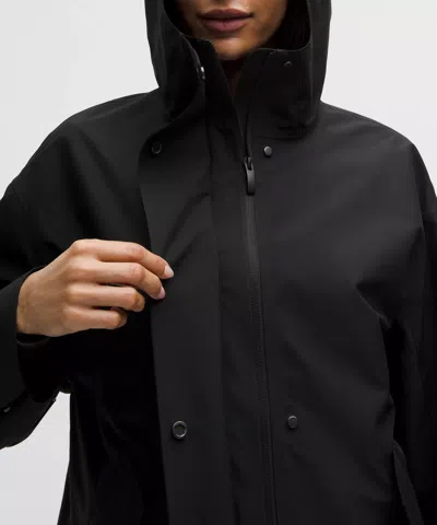 Lululemon Oversized Cocoon Rain Coat In Black