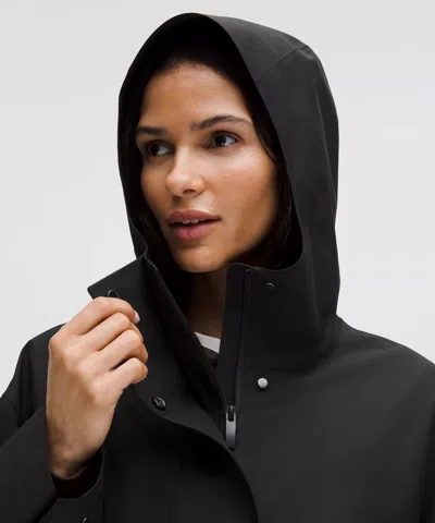 Lululemon Oversized Cocoon Rain Coat In Black