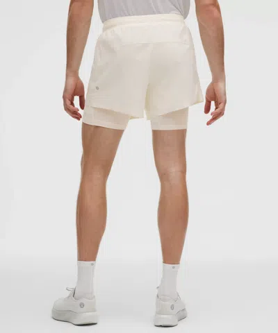 Lululemon Perforated Lined Running Short 5" In White