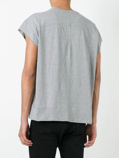 Shop Facetasm Chest Print Shortsleeved Sweatshirt In Grey