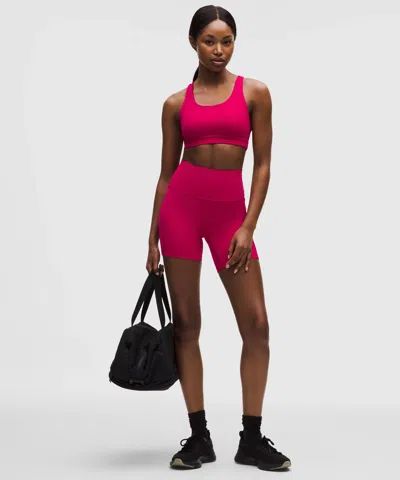 Lululemon Wunder Train Mesh-back Bra In Pink