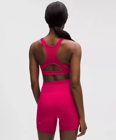 Lululemon Wunder Train Mesh-back Bra In Pink