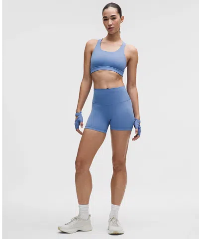 Lululemon Wunder Train Mesh-back Bra In Blue