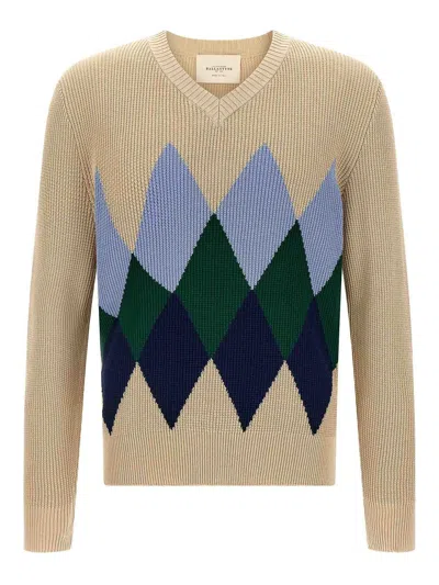 Ballantyne Argyle Pattern Sweater Sweaters And Cardigans Beige In Animal Print
