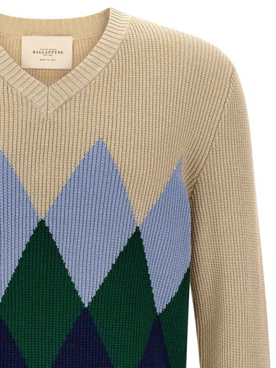 Ballantyne Argyle Pattern Sweater Sweaters And Cardigans Beige In Animal Print