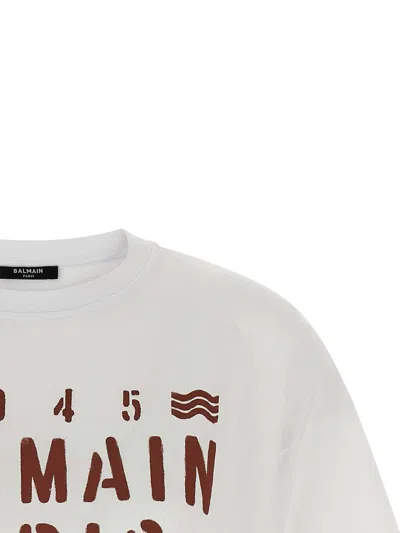 Balmain Print T-shirt In White