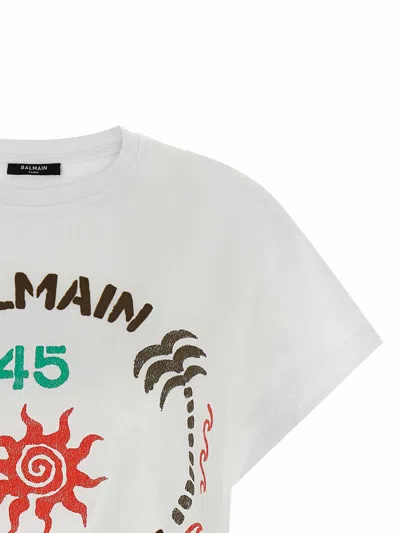 Balmain Print T-shirt In White
