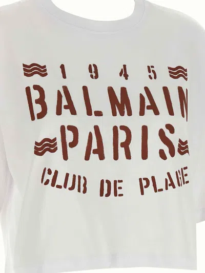 Balmain Print T-shirt In White