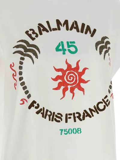 Balmain Print T-shirt In White
