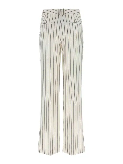 Balmain Striped Pants In White