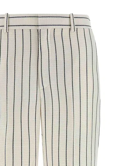 Balmain Striped Pants In White