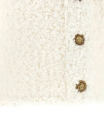 Balmain Cardigan Tweed Plumetis Sweaters And Cardigans White In White