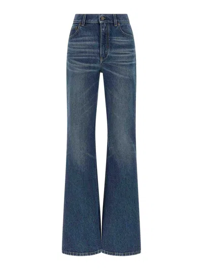 Chloé Wide-leg Denim Jeans With High Waist And Five-pocket Design In Blue