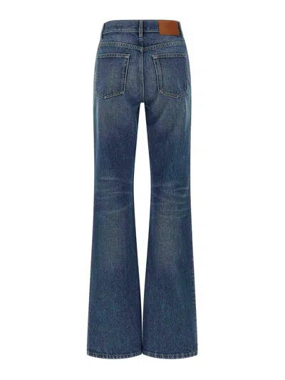 Chloé Wide-leg Denim Jeans With High Waist And Five-pocket Design In Blue