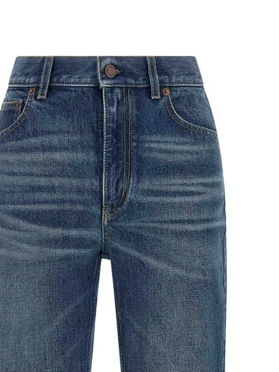 Chloé Wide-leg Denim Jeans With High Waist And Five-pocket Design In Blue