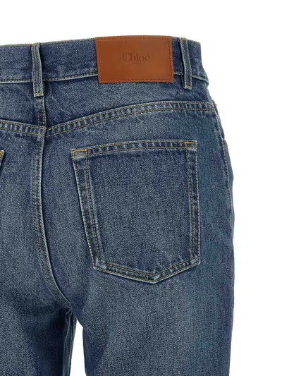 Chloé Wide-leg Denim Jeans With High Waist And Five-pocket Design In Blue