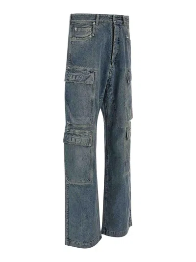 Drkshdw Pantaloni In Denim Double Cargo Jeans Indigo In Blue