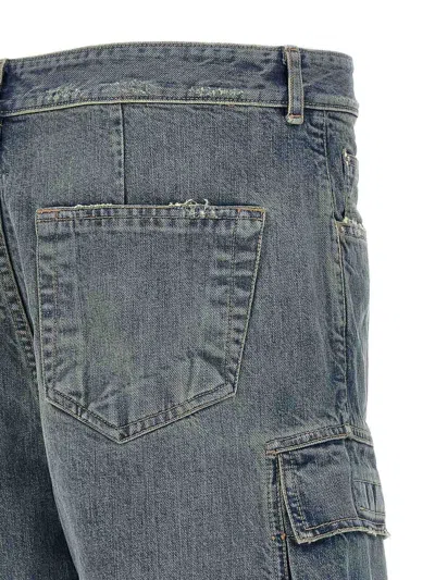 Drkshdw Pantaloni In Denim Double Cargo Jeans Indigo In Blue