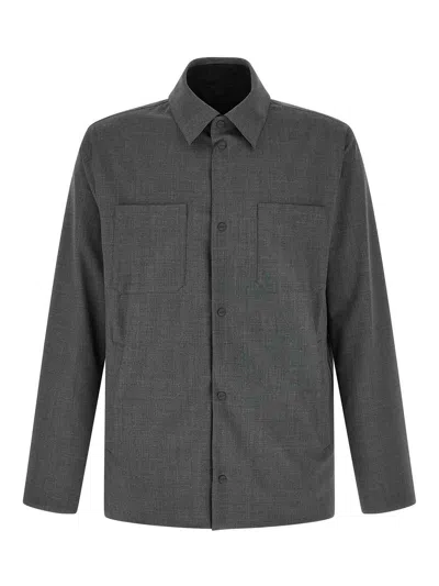 Herno Reversible Patch-pocket Overshirt In Gray