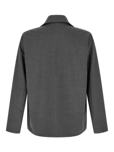 Herno Reversible Patch-pocket Overshirt In Gray