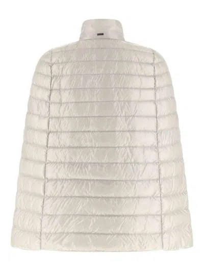 Herno Ultralight Quilted Down Cape Down Jacket In Gray