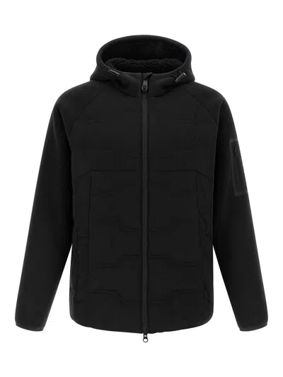 Hugo Boss Quilted Hybrid Jacket In Black