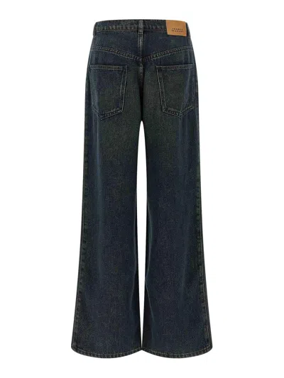 Isabel Marant Women 'rodayna' Blue Jeans With Logo Patch On The Rear  In Denim Woman