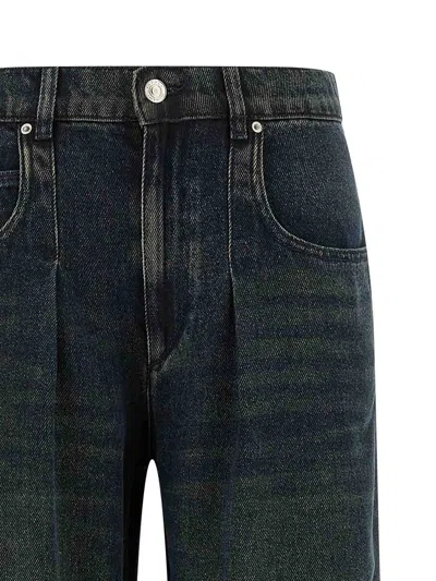 Isabel Marant Women 'rodayna' Blue Jeans With Logo Patch On The Rear  In Denim Woman