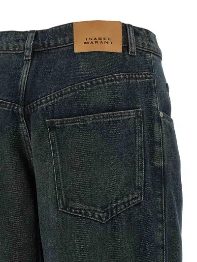 Isabel Marant Women 'rodayna' Blue Jeans With Logo Patch On The Rear  In Denim Woman
